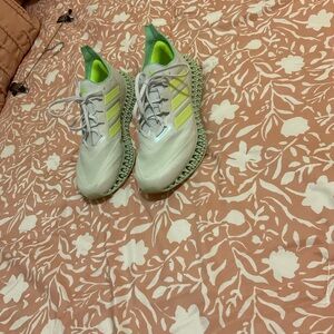 Adidas White and Lime Green Running Shoes- worn once